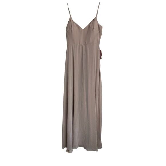 Birdy Grey Dresses & Skirts - Birdy Grey Dress Womens SZ M Taupe Devin Convertible Chiffon Maxi Dress NWT FLAW